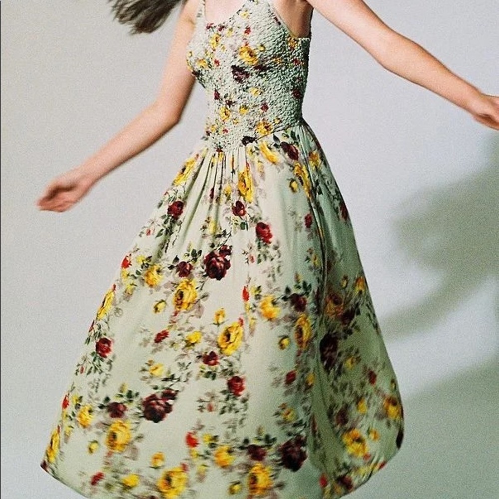 Laura Ashley & UO green floral midi